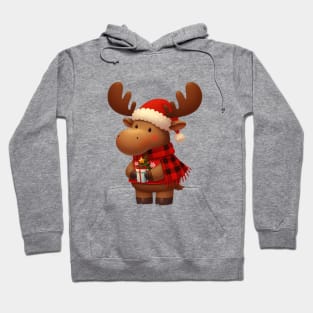 Cute Christmas Moose Hoodie